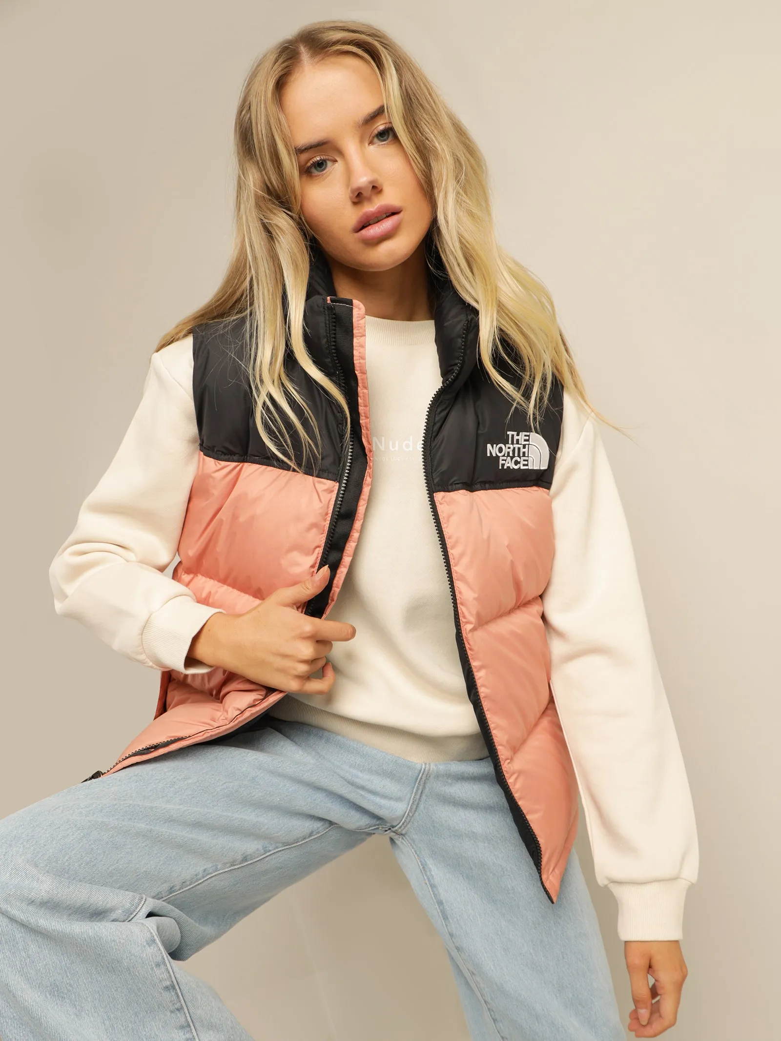 1996 Retro Nuptse Vest in Rose Dawn