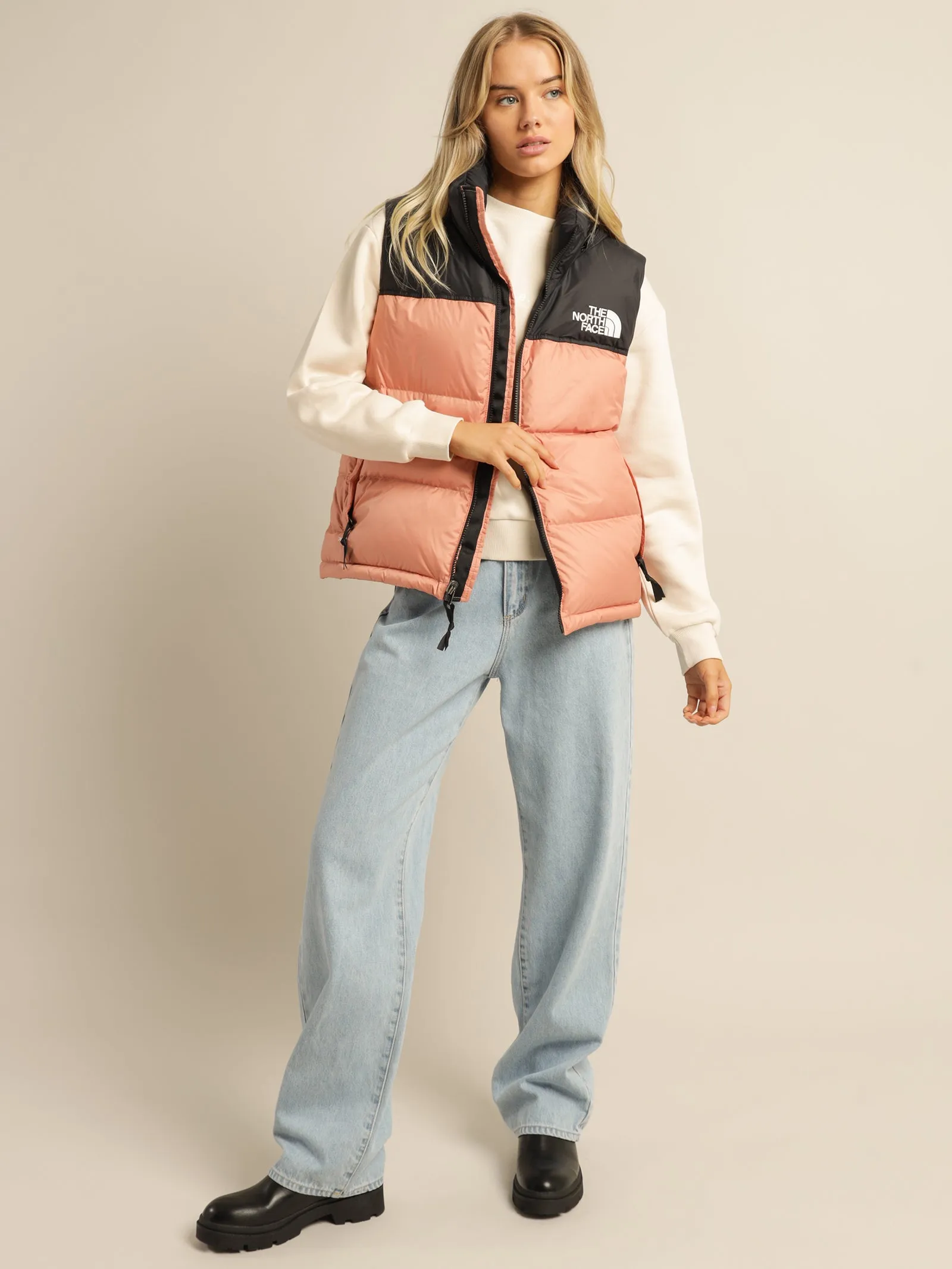 1996 Retro Nuptse Vest in Rose Dawn