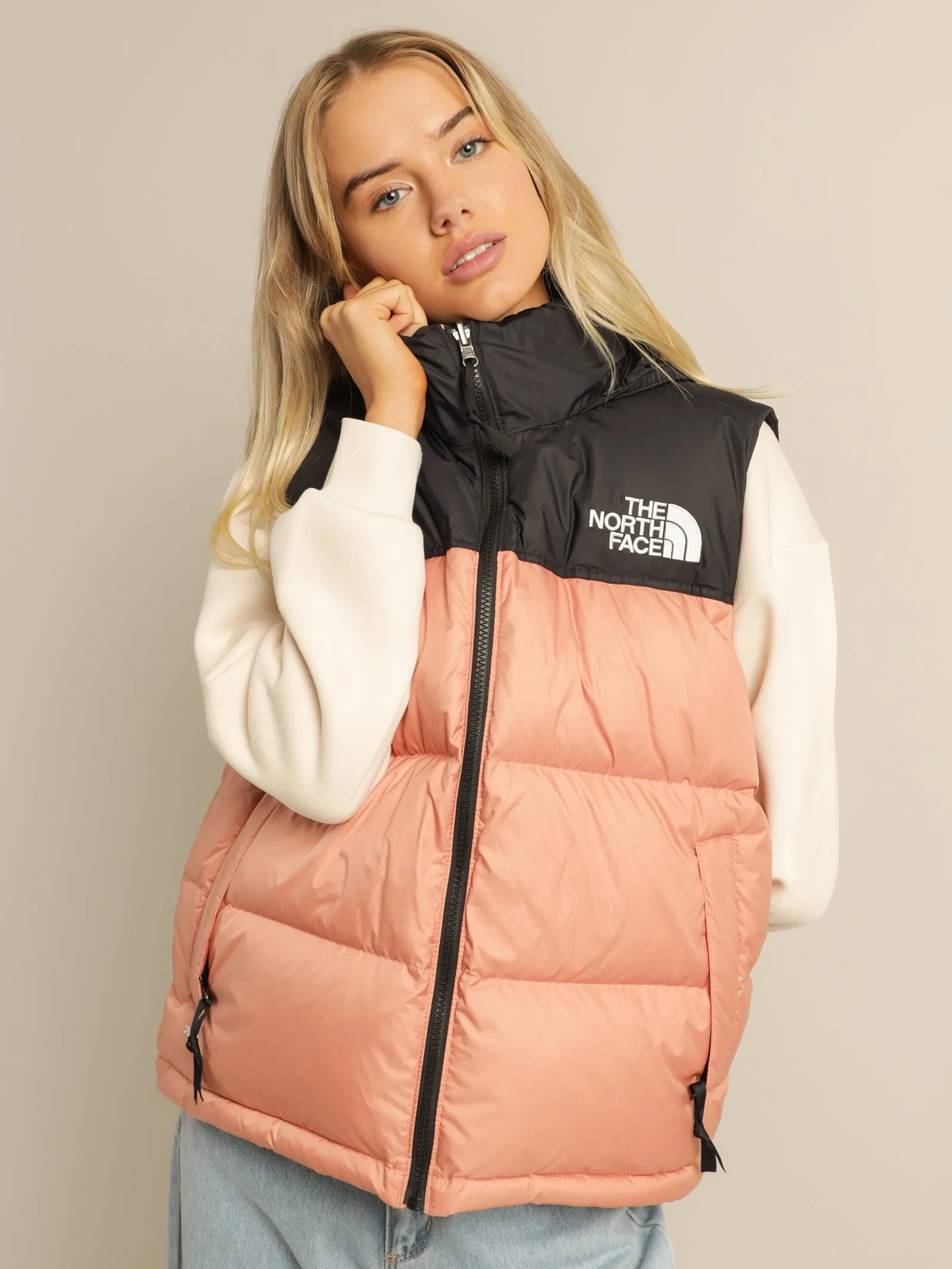 1996 Retro Nuptse Vest in Rose Dawn