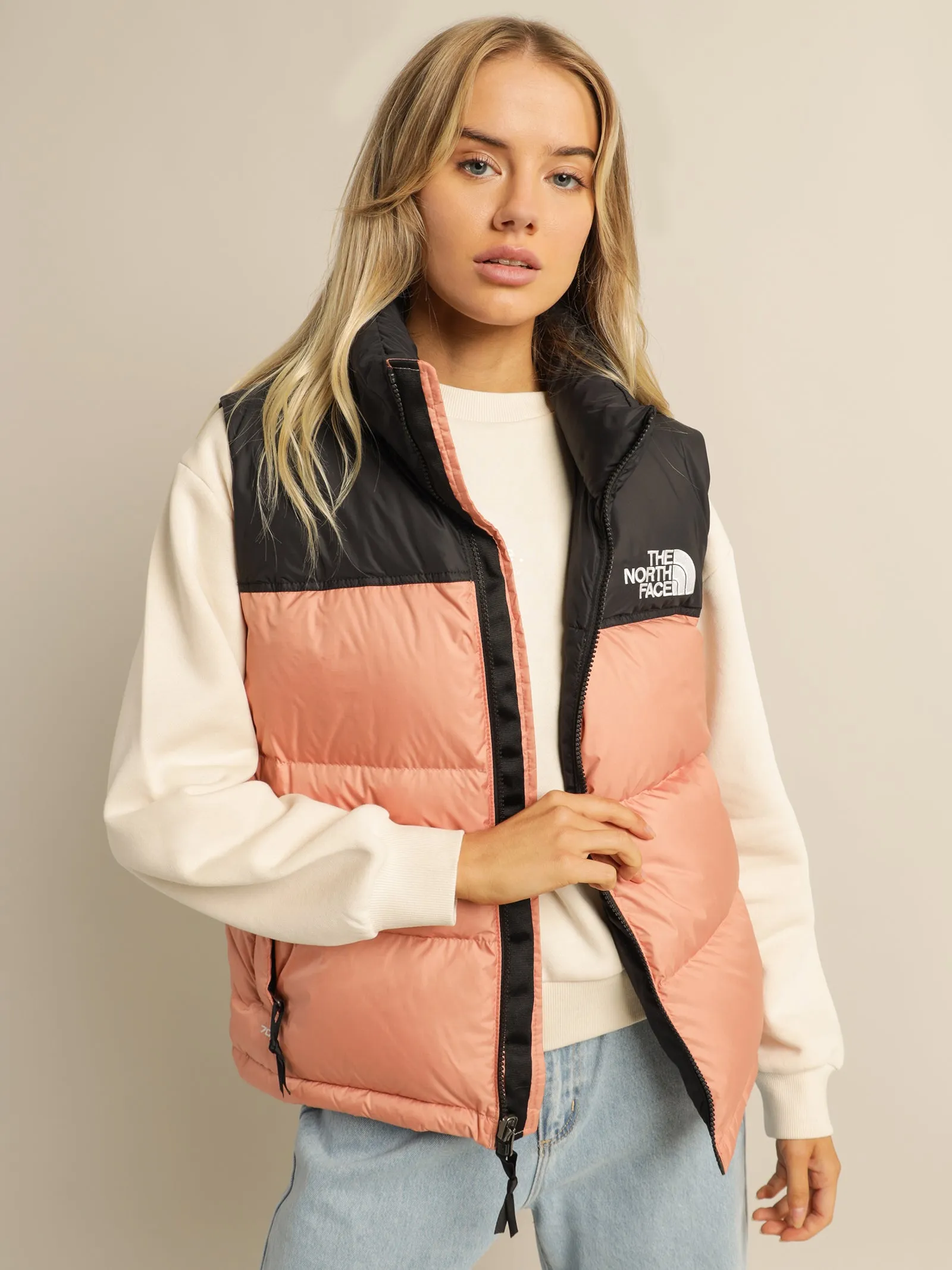 1996 Retro Nuptse Vest in Rose Dawn