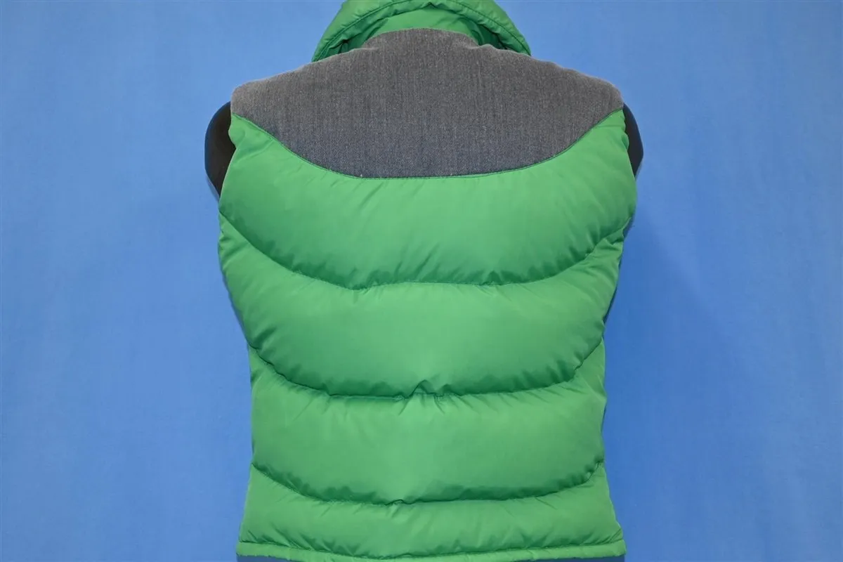 80s Tempco Green Denim Yoke Puffy Ski Vest Medium