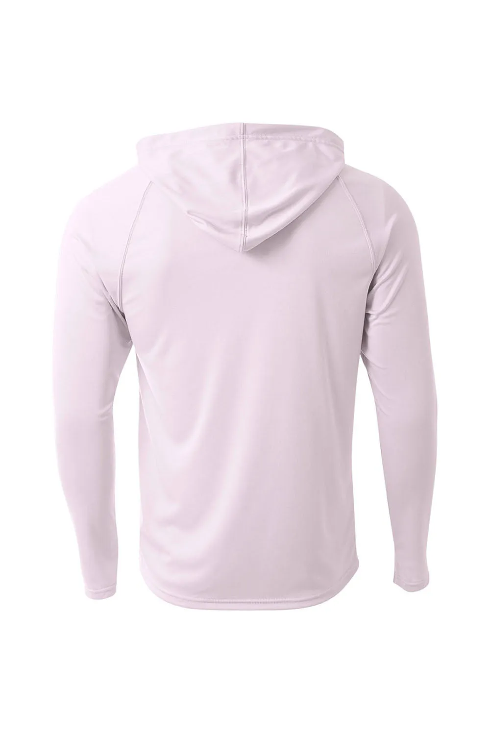 A4 Mens Performance Moisture Wicking Long Sleeve Hooded T-Shirt Hoodie - White