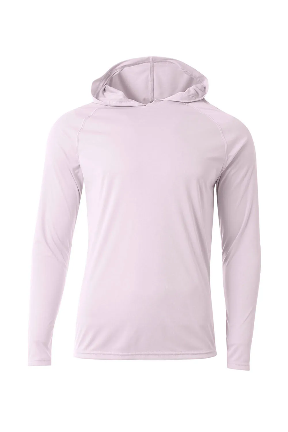 A4 Mens Performance Moisture Wicking Long Sleeve Hooded T-Shirt Hoodie - White