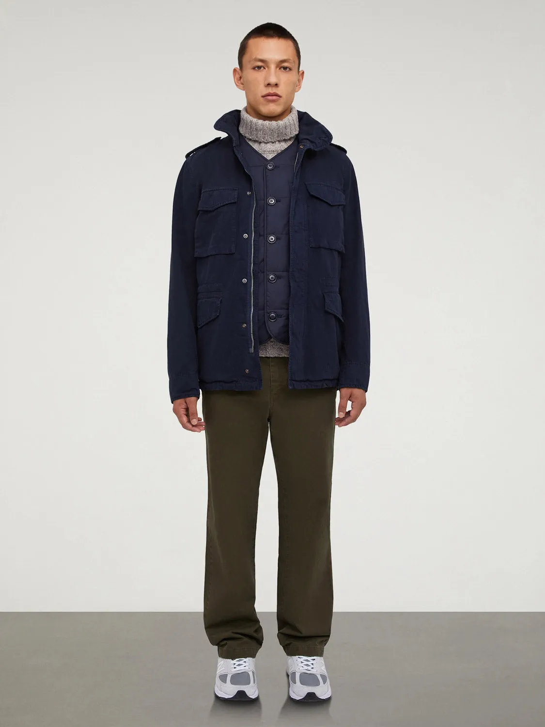 Aspesi Cotton Mini Field Jacket Navy