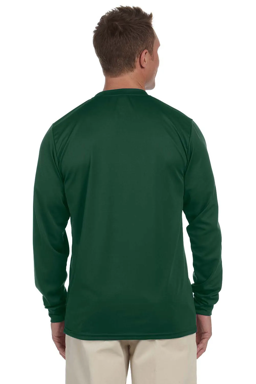 Augusta Sportswear Mens Moisture Wicking Long Sleeve Crewneck T-Shirt - Dark Green