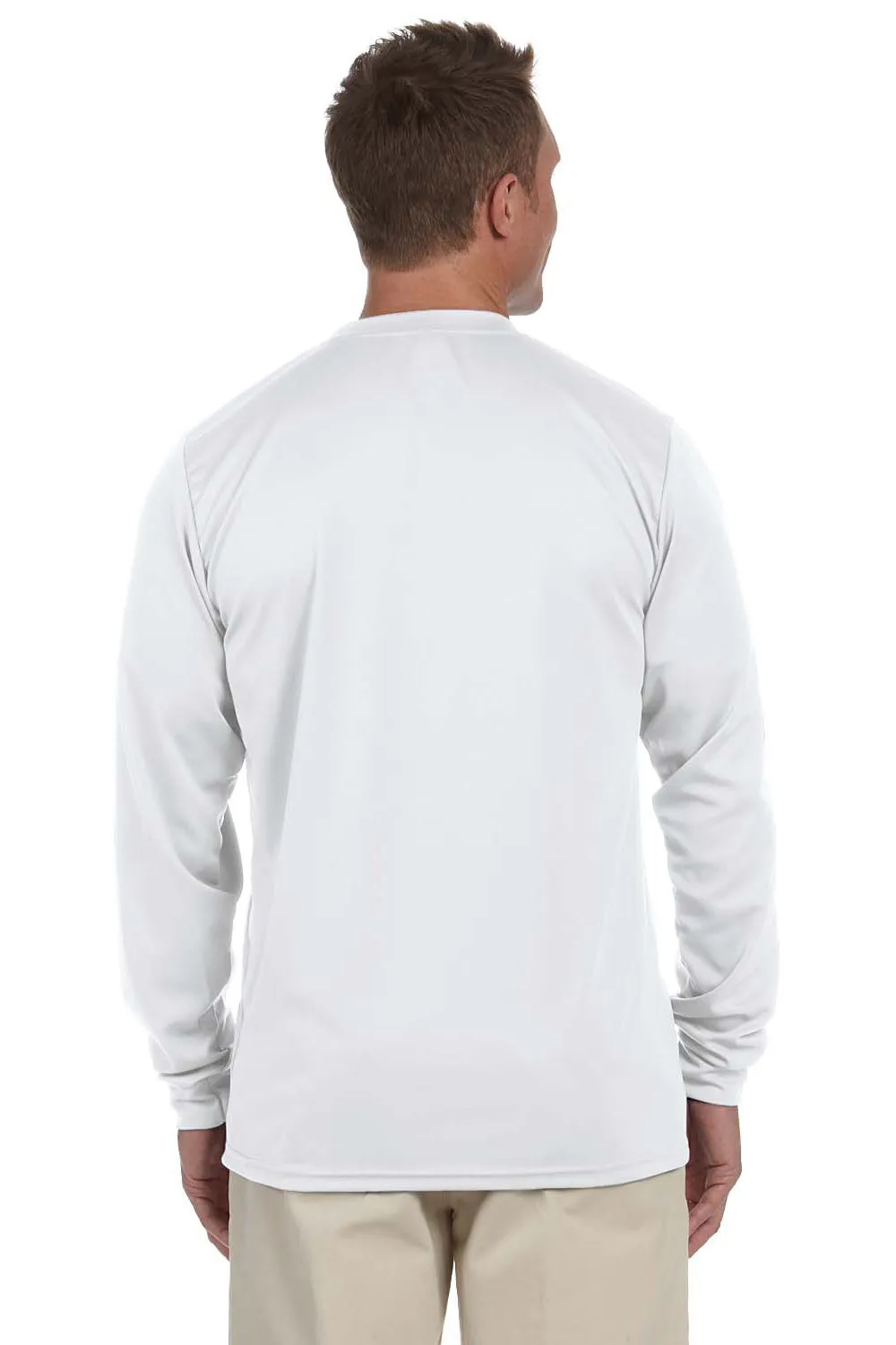 Augusta Sportswear Mens Moisture Wicking Long Sleeve Crewneck T-Shirt - White