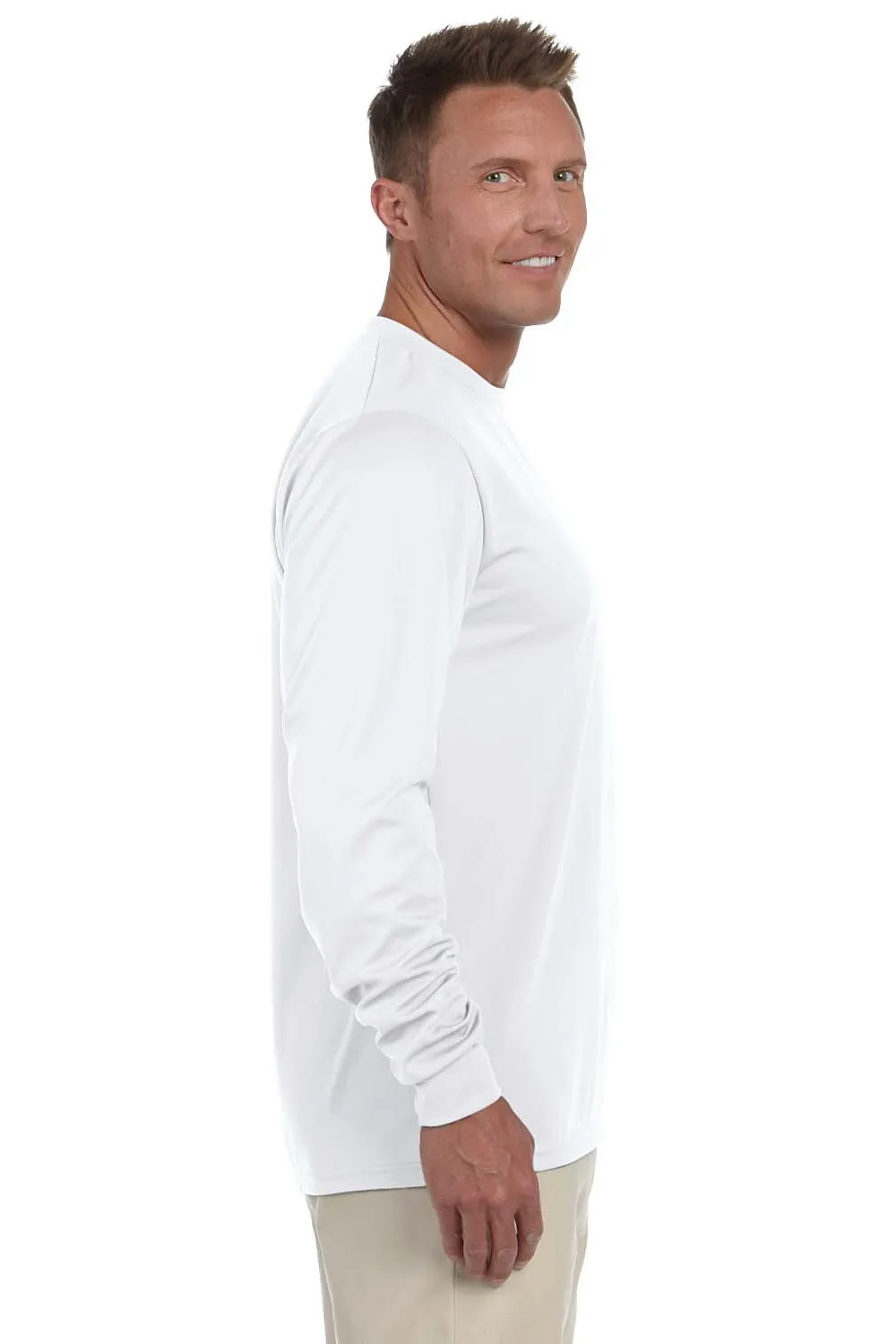 Augusta Sportswear Mens Moisture Wicking Long Sleeve Crewneck T-Shirt - White