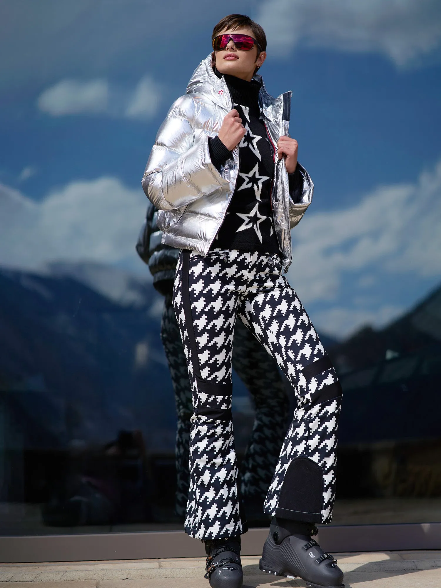 Aurora Houndstooth Stretch Ski Pant