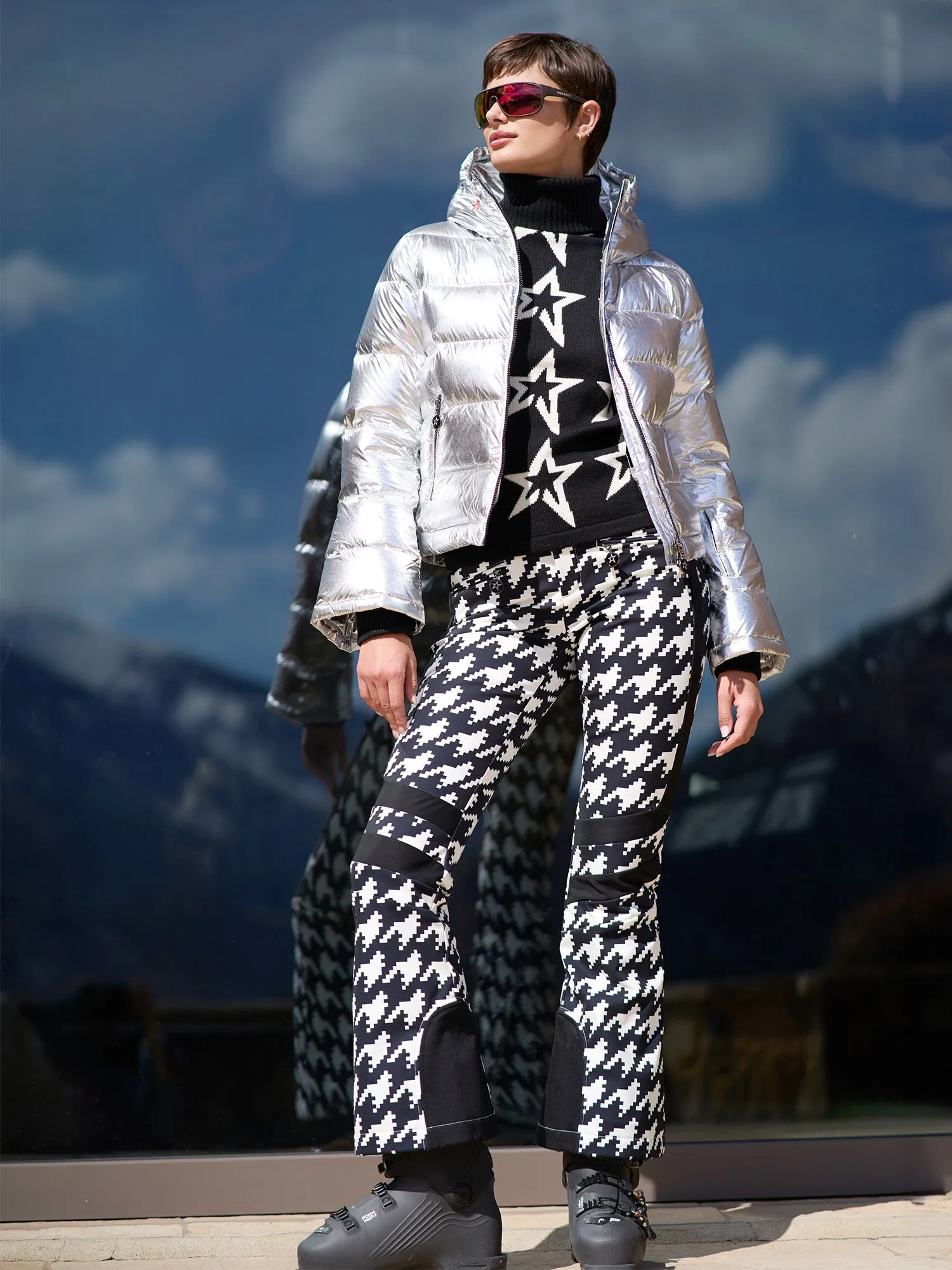 Aurora Houndstooth Stretch Ski Pant