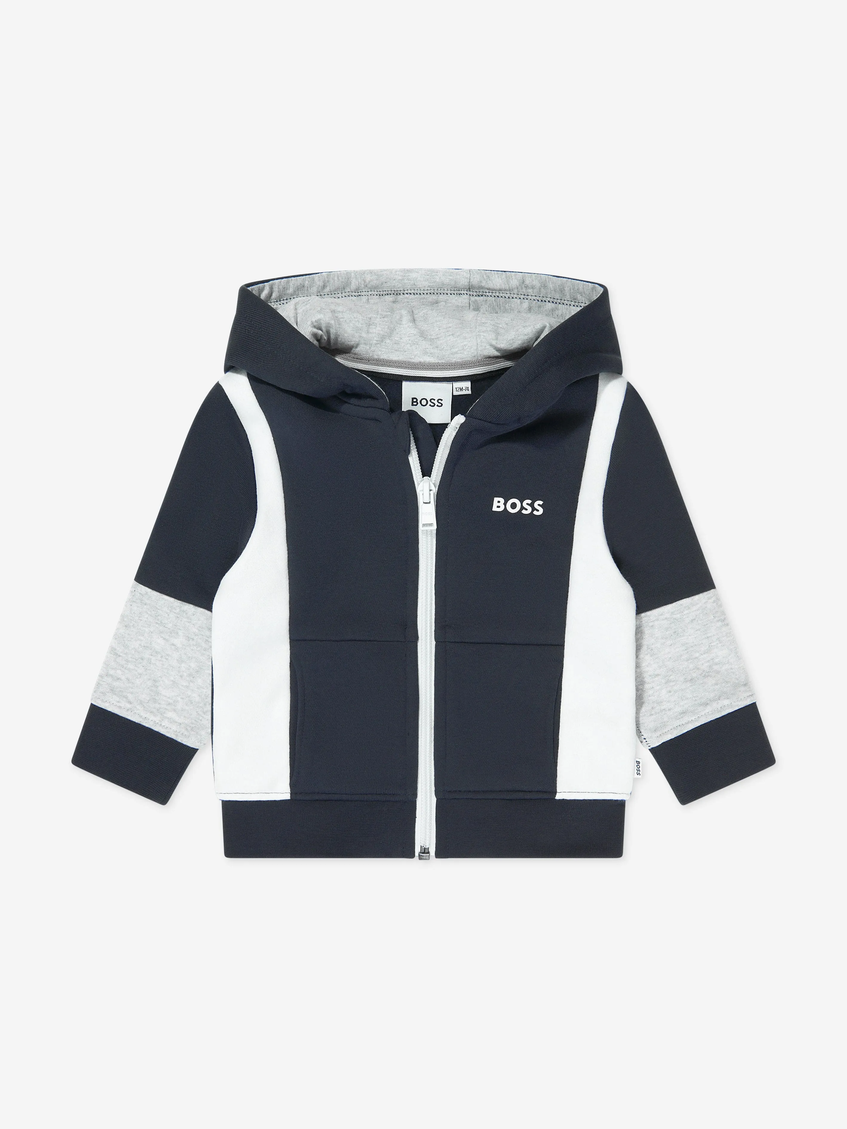 BOSS Baby Boys Zip Up Top in Navy