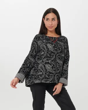 Chiara Cocol Spillo Sweater, Black/Ice