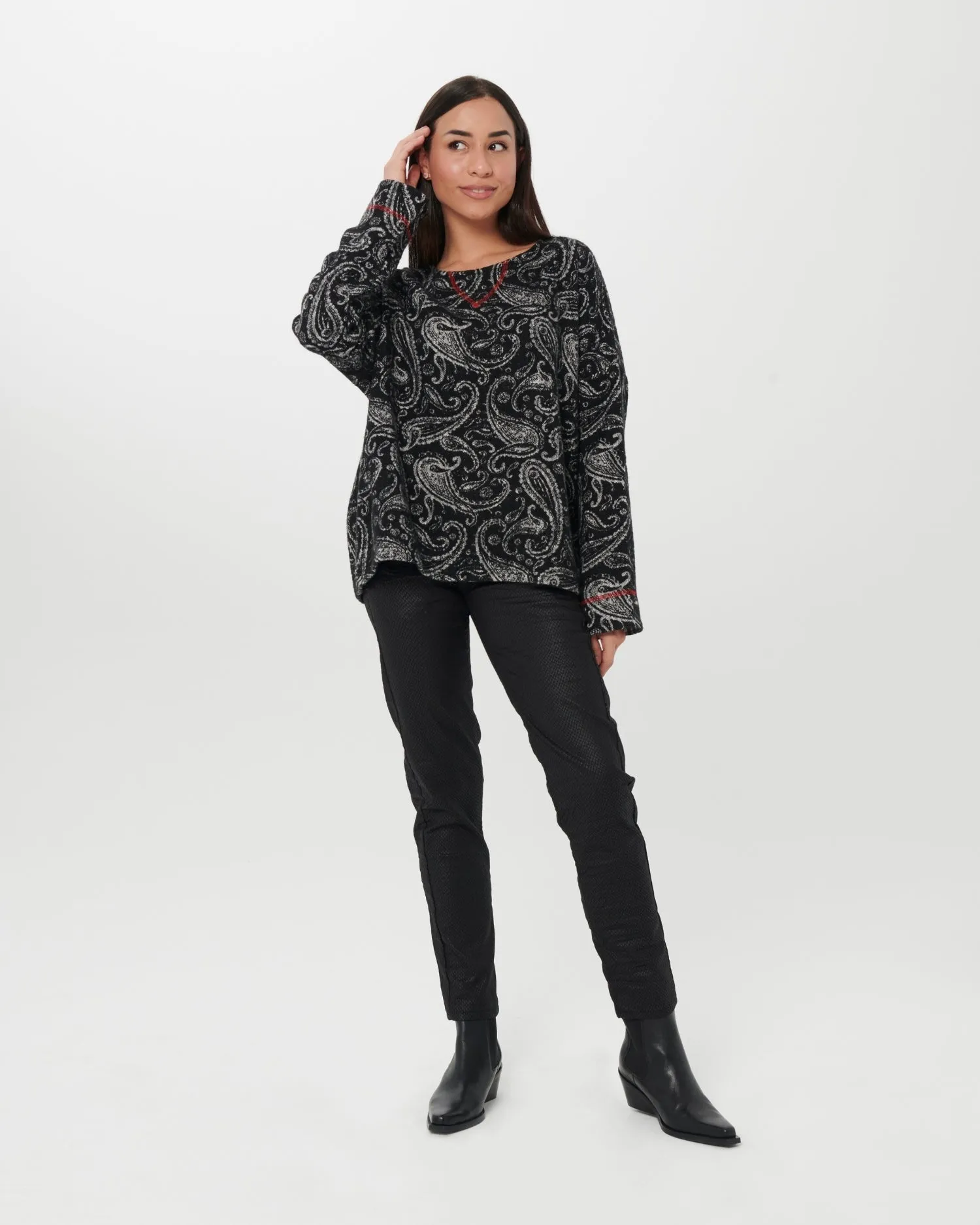 Chiara Cocol Spillo Sweater, Black/Ice