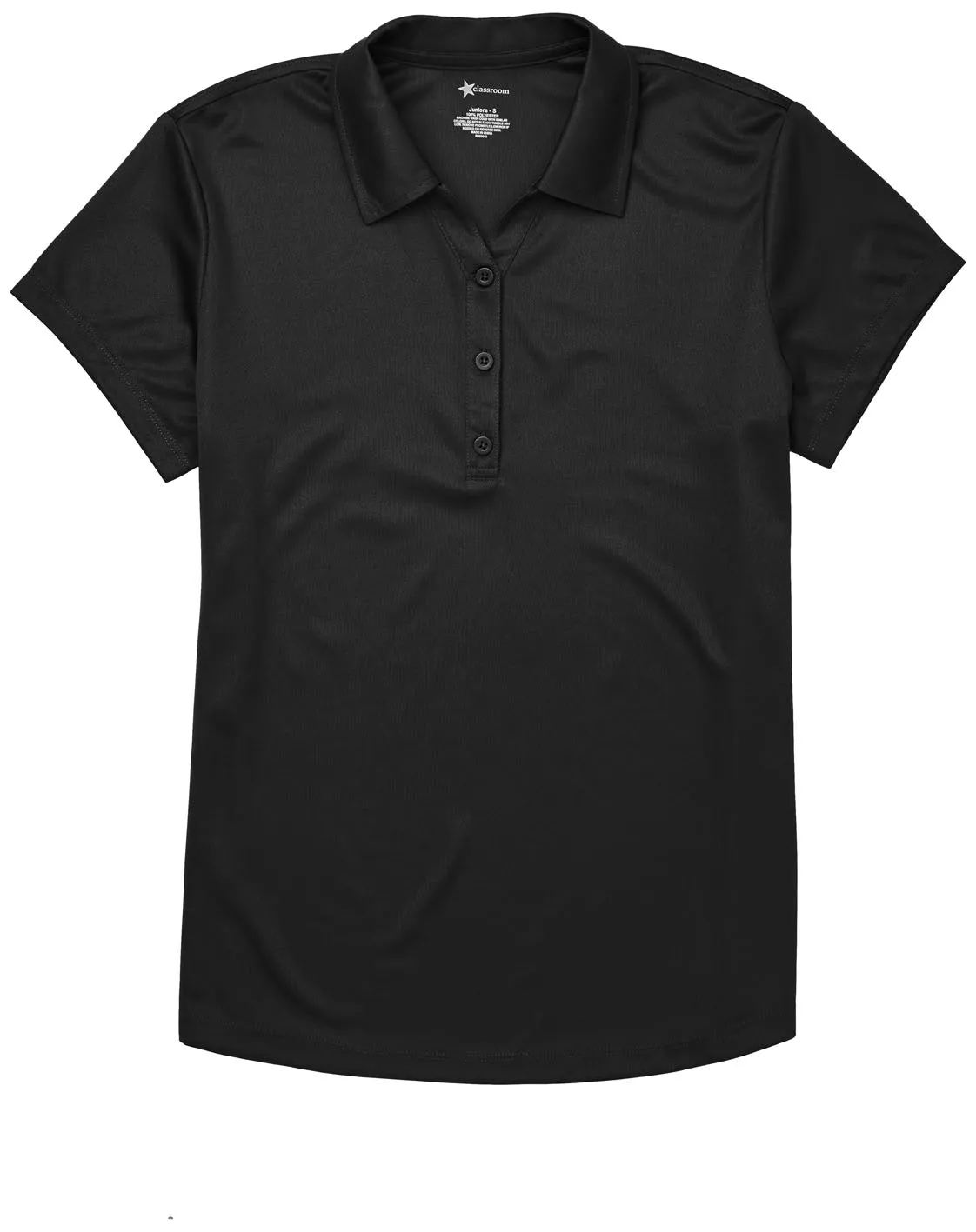 CR DryFit Fem Fit Polo Black Short Sleeve