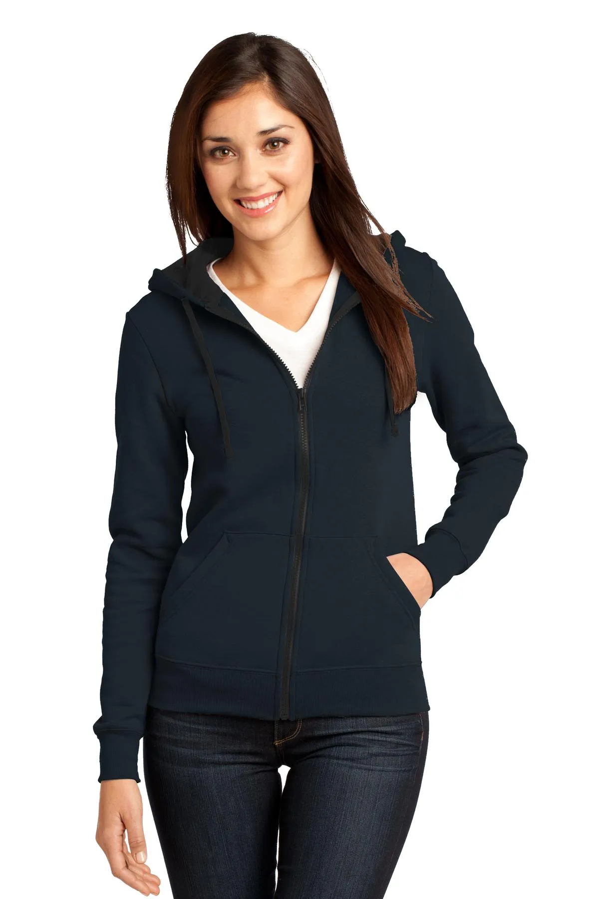 District Juniors The Concert Fleece Full-Zip Hoodie. DT801