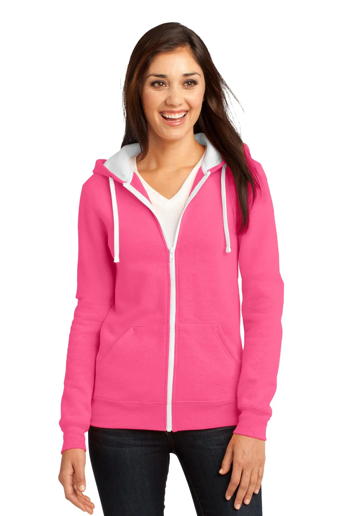 District Juniors The Concert Fleece Full-Zip Hoodie. DT801