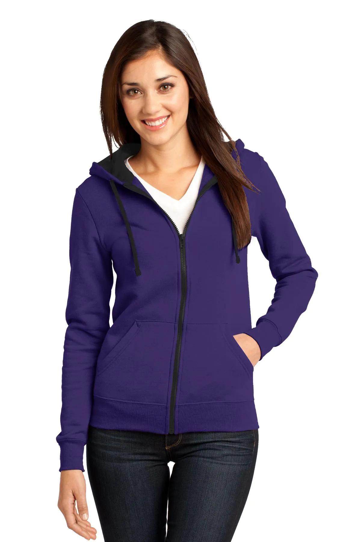 District Juniors The Concert Fleece Full-Zip Hoodie. DT801