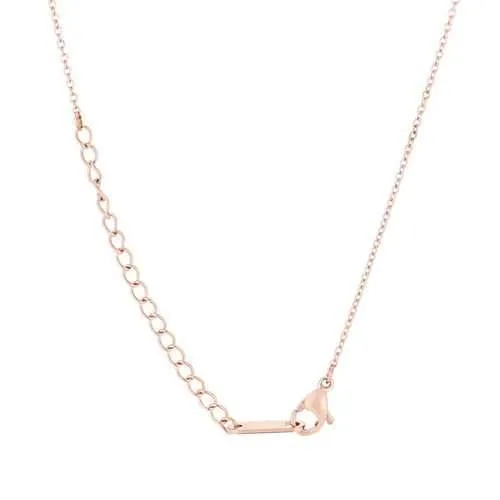 Elaina Rose Gold Stainless Steel Q Initial Necklace