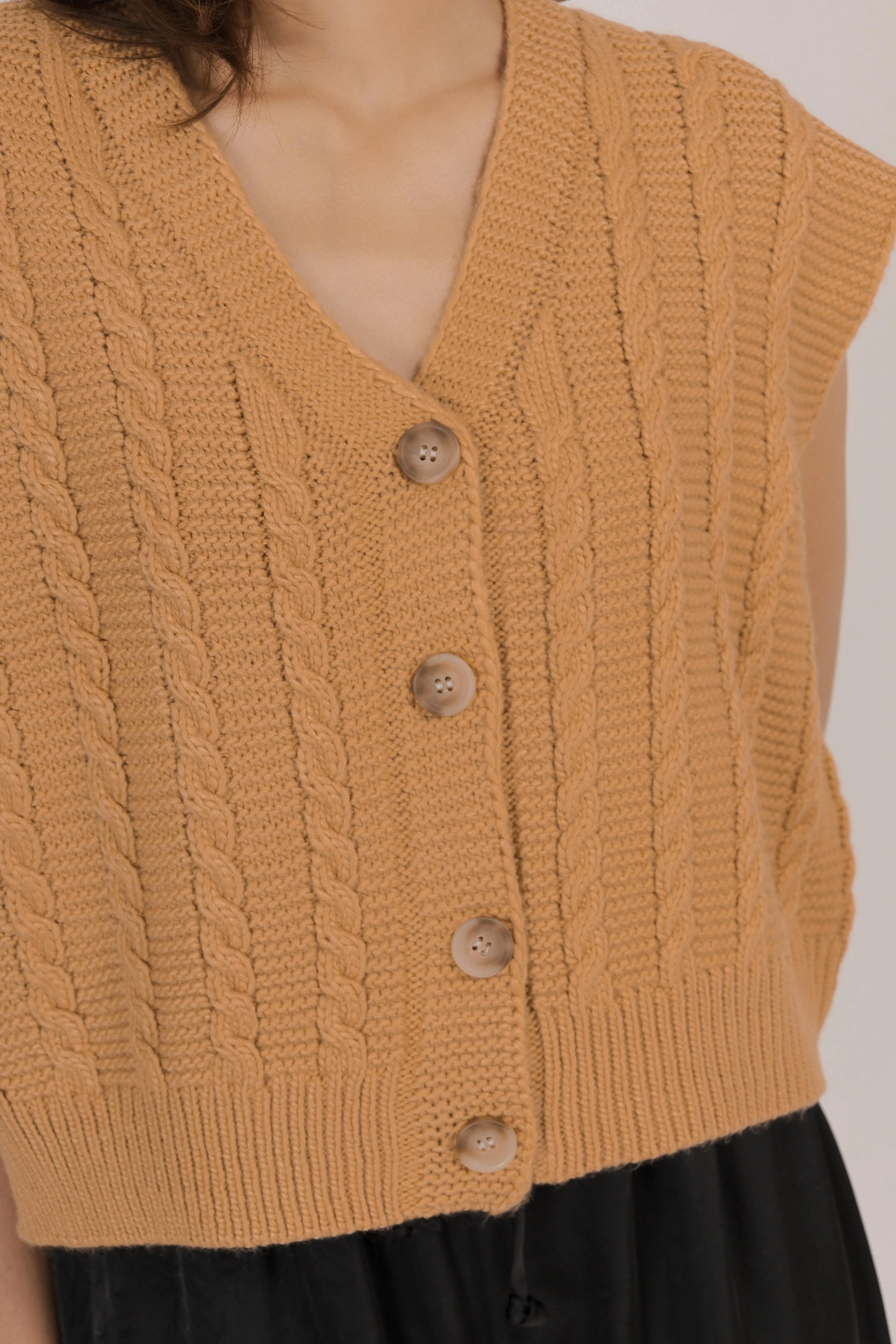 Felici Button-Down Knit Sweater Vest