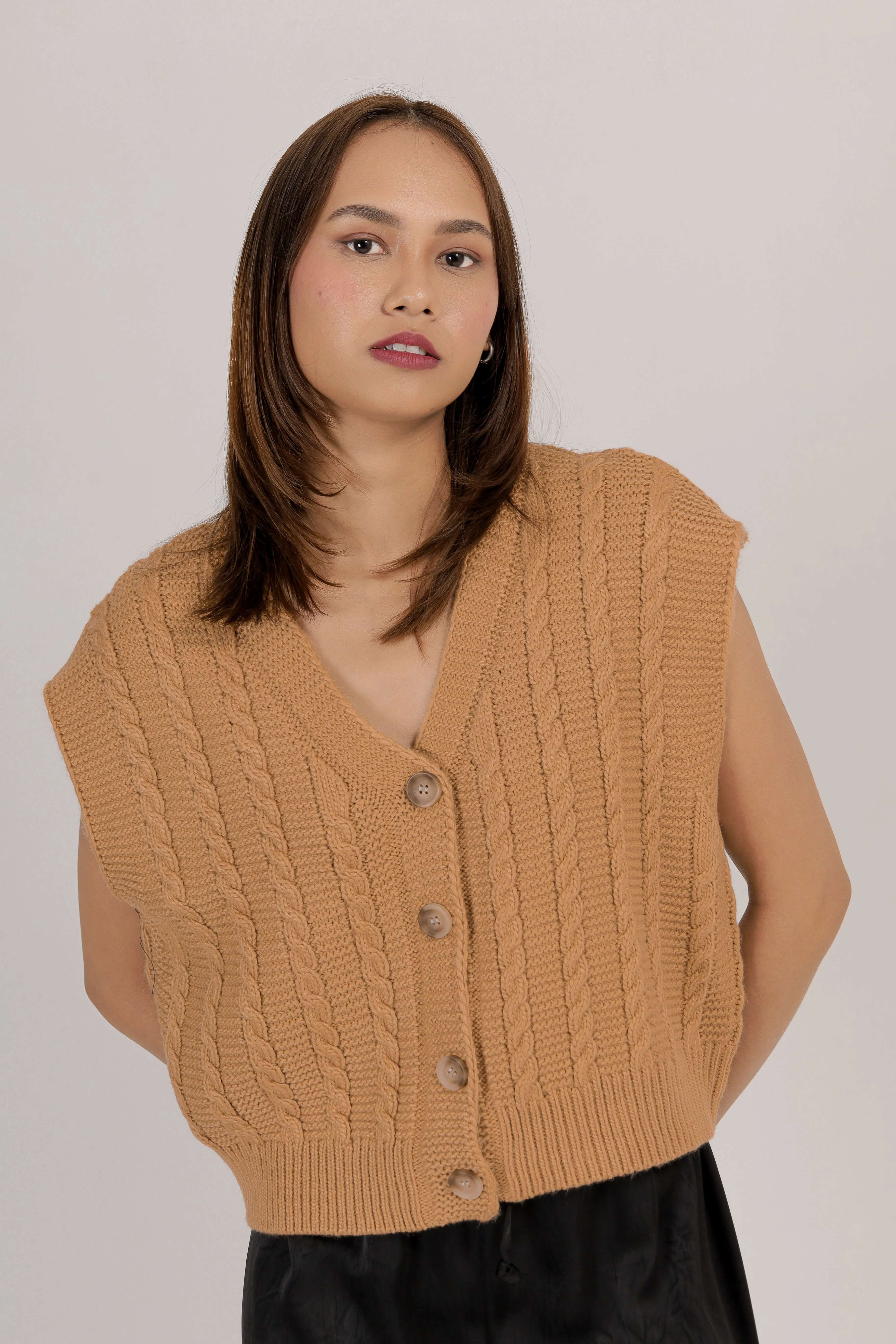 Felici Button-Down Knit Sweater Vest