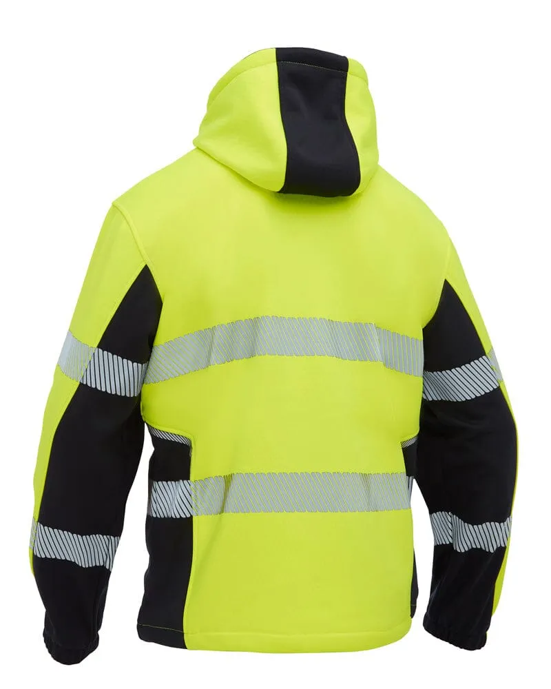 Flex and Move Hi Vis Taped Liquid Repellent Fleece Hoodie - Yellow/Navy