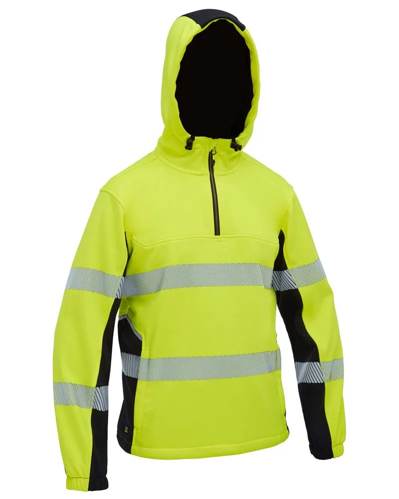 Flex and Move Hi Vis Taped Liquid Repellent Fleece Hoodie - Yellow/Navy