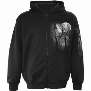 FOREST WOLF - Full Zip Hoody Black