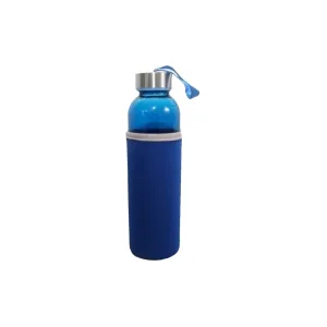 Glass Drinking Bottle Flask 500ml with Cold Sleeve 21127