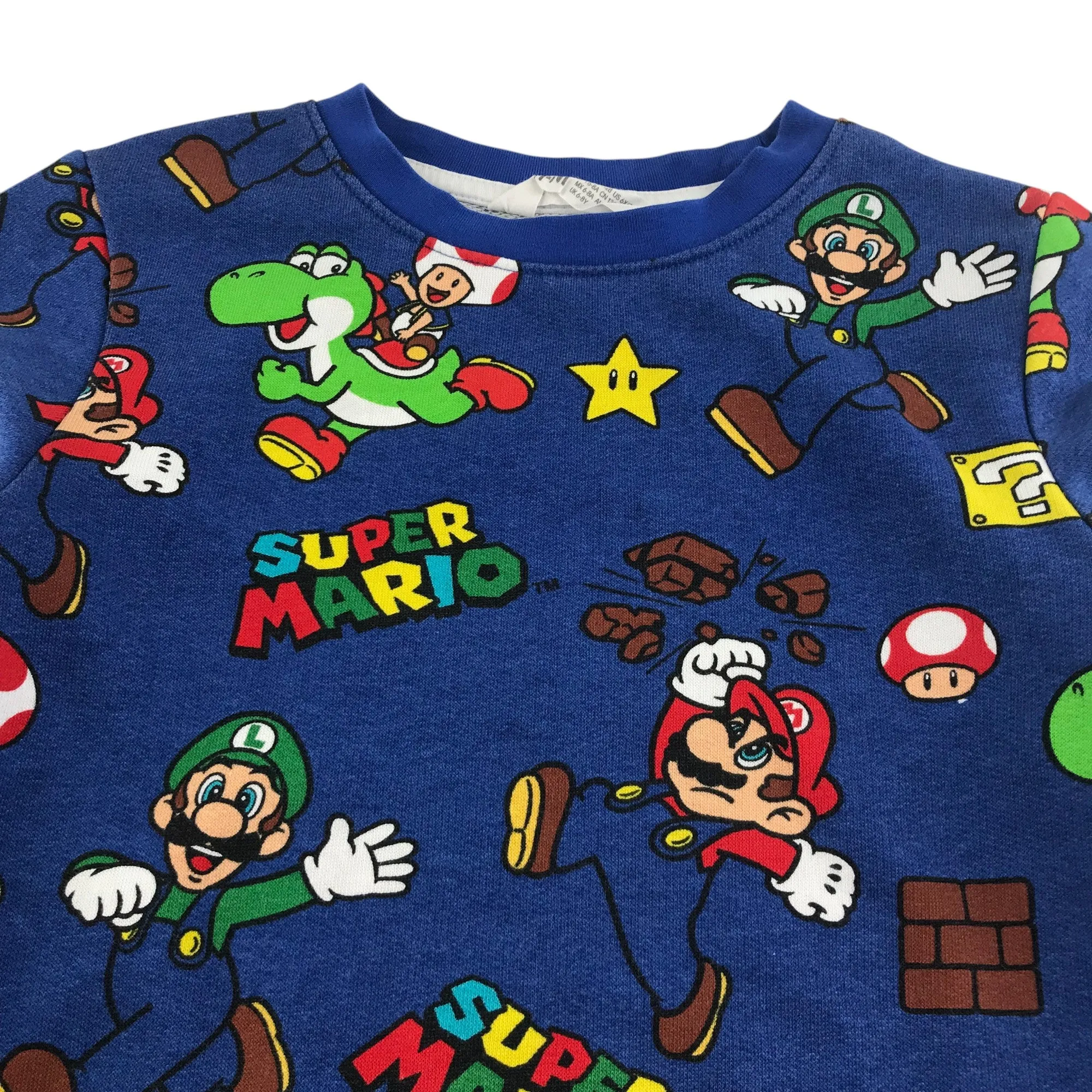 H&M sweater 6-8 years blue Super Mario Bros jersey