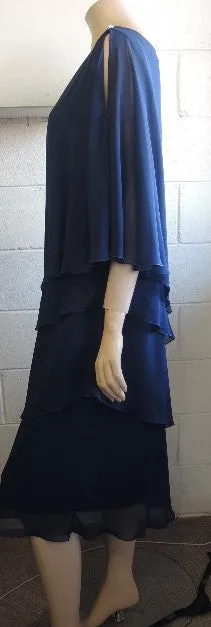 Layla Jones Flattering Layered Dress in Dark Navy