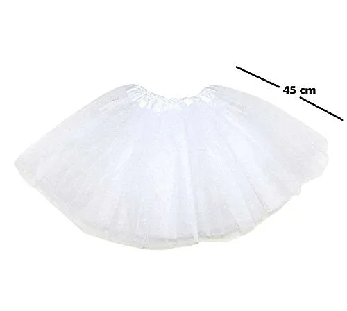 Lizzy Ladies ANIMAL FANCY DRESS TUTU with EARS BOW TAIL SET for Halloween, Hen Party Fancy Outfit Tutu Skirt (Dark Angel Wings Halo Tutu Costume