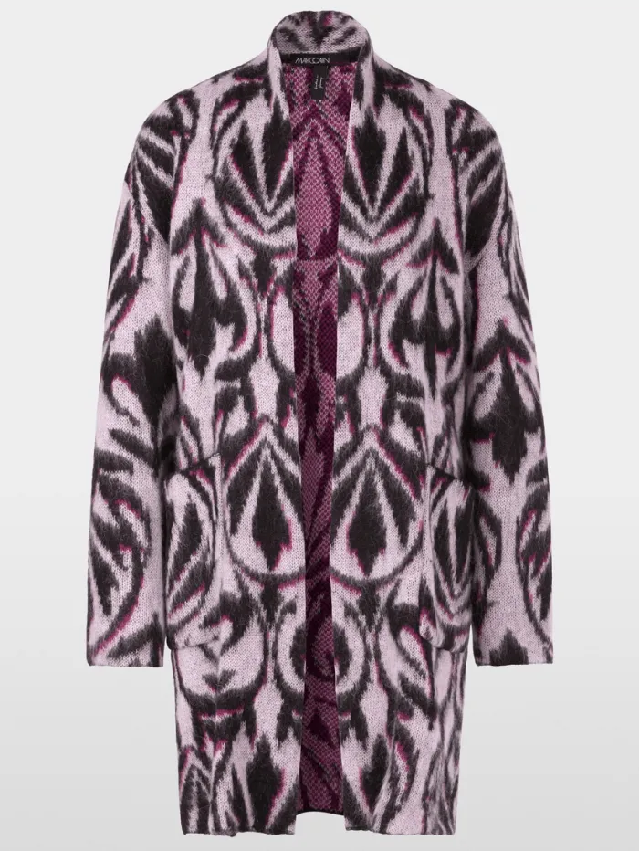 Marc Cain Collections Patterned Coat in Purple XC 11.03 M21 Col 250