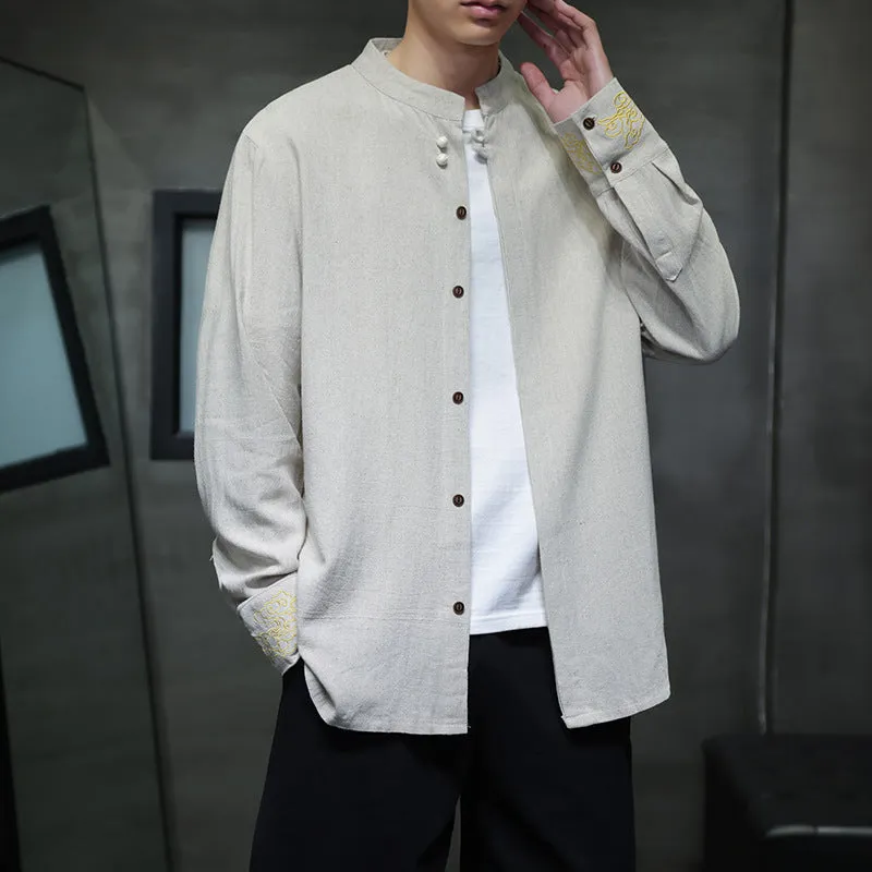 Men's Embroidered Linen Jacket