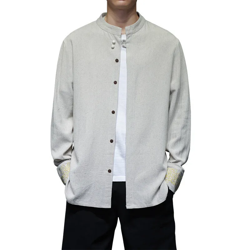 Men's Embroidered Linen Jacket