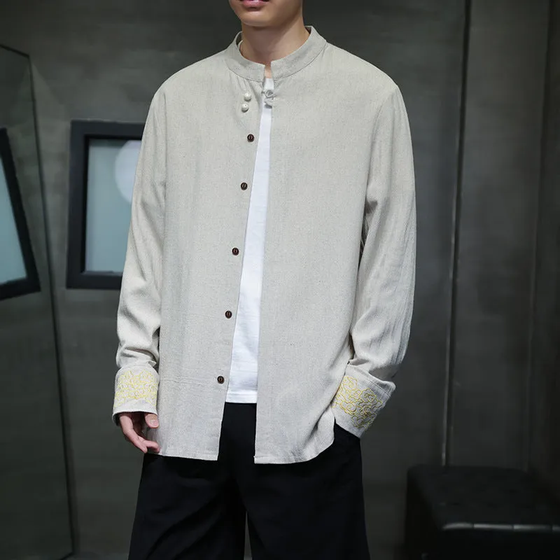 Men's Embroidered Linen Jacket