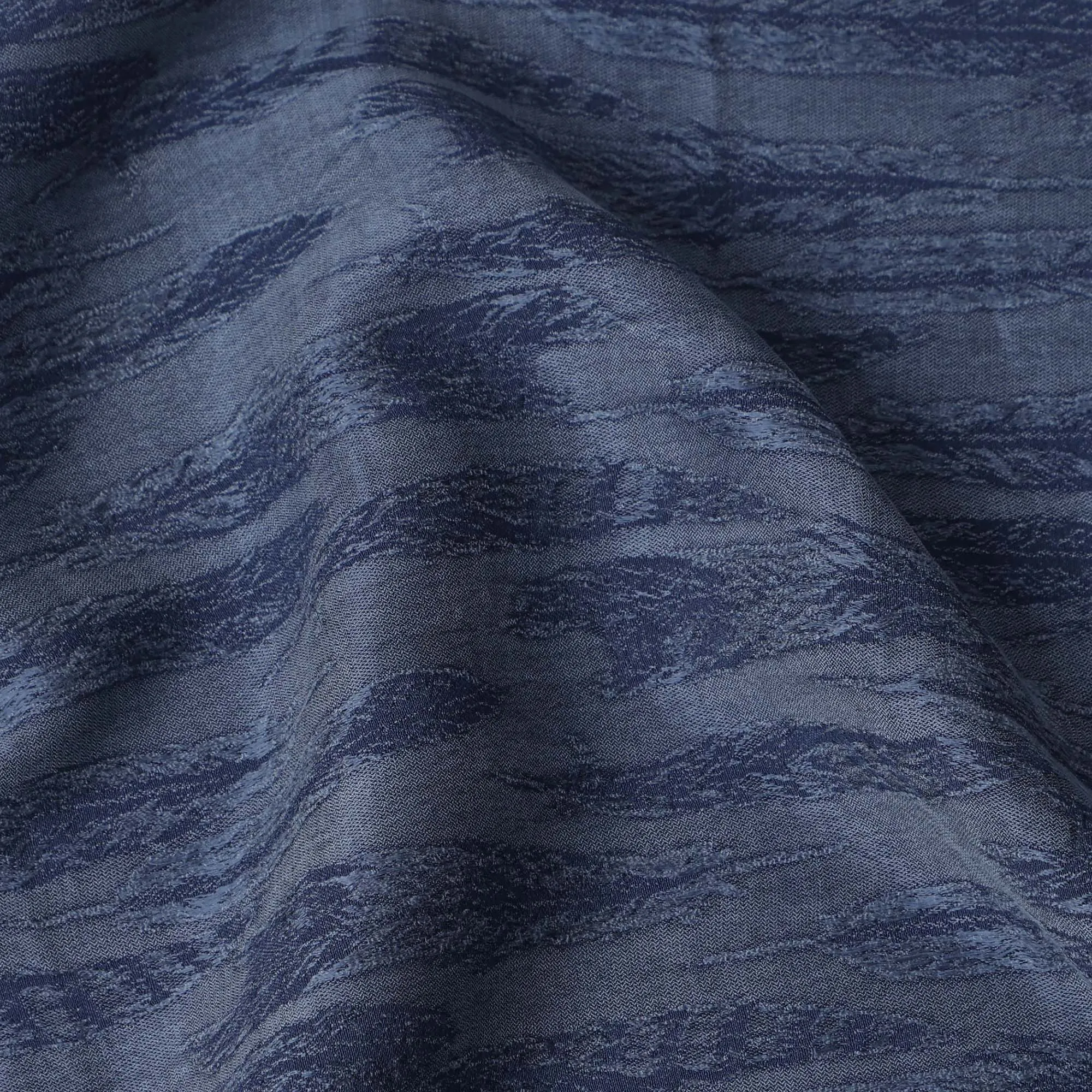 Navy Blue Sustainable Cupro Fabric, 140 cm Width - Biodegradable, Made in Turkey-D21112