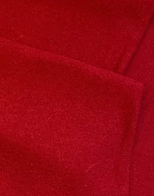 Remnant 75cm - Red 100% Boiled Wool Fabric