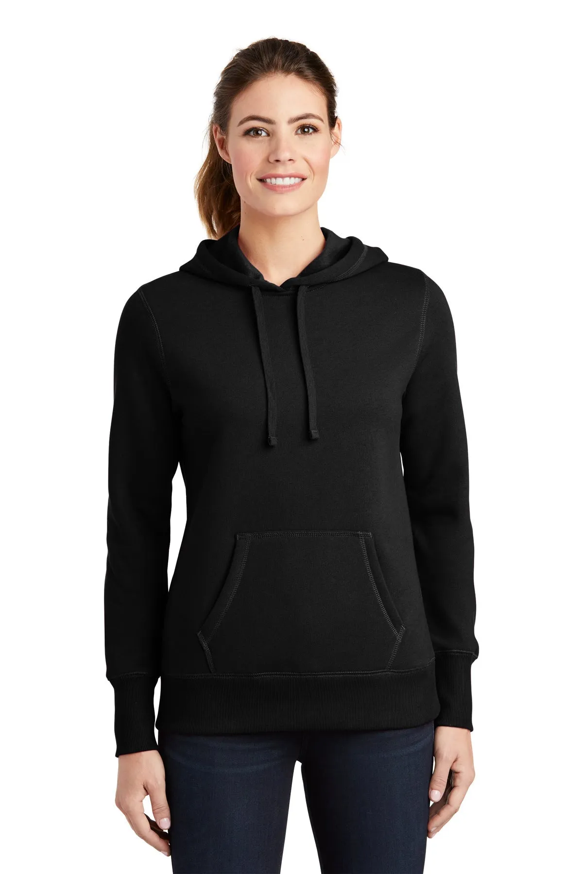 Sport-Tek Ladies Pullover Custom Hooded Sweatshirts, Black