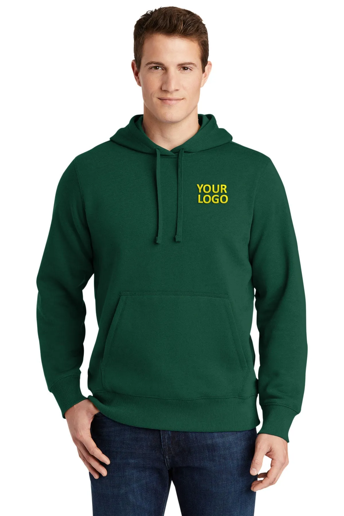 Sport-Tek Tall Pullover Branded Hooded Sweatshirts, Forest Green