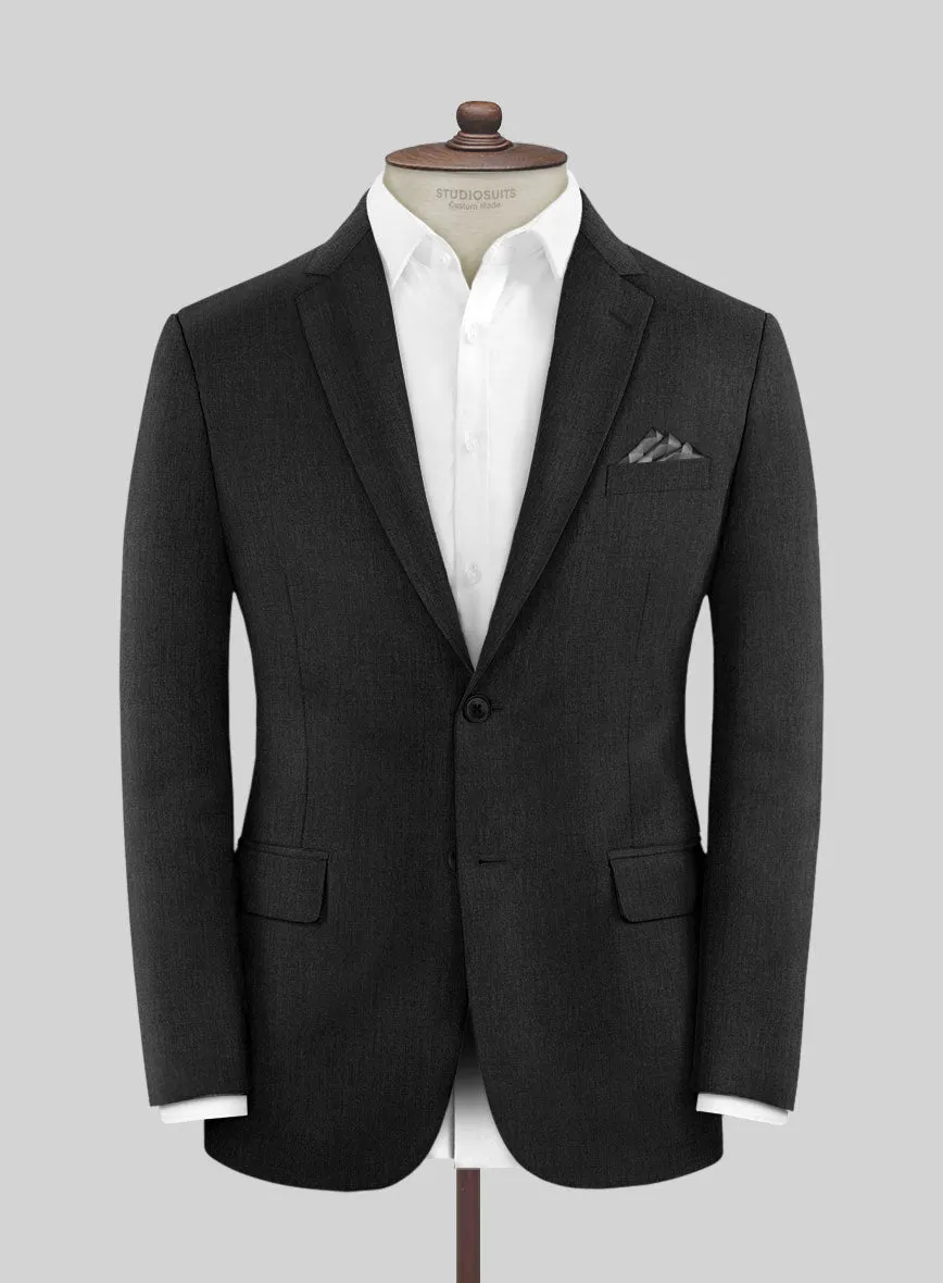 Stretch Charcoal Wool Suit