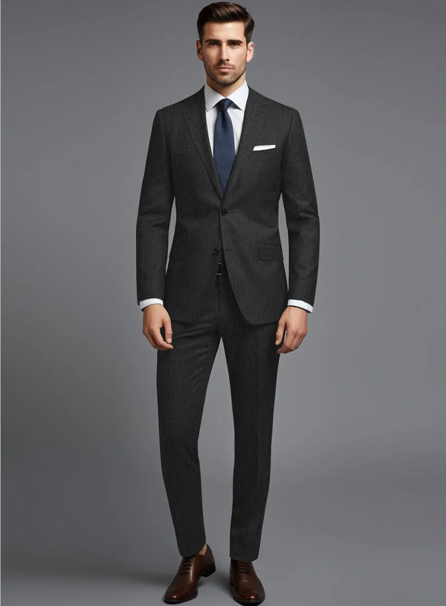 Stretch Charcoal Wool Suit