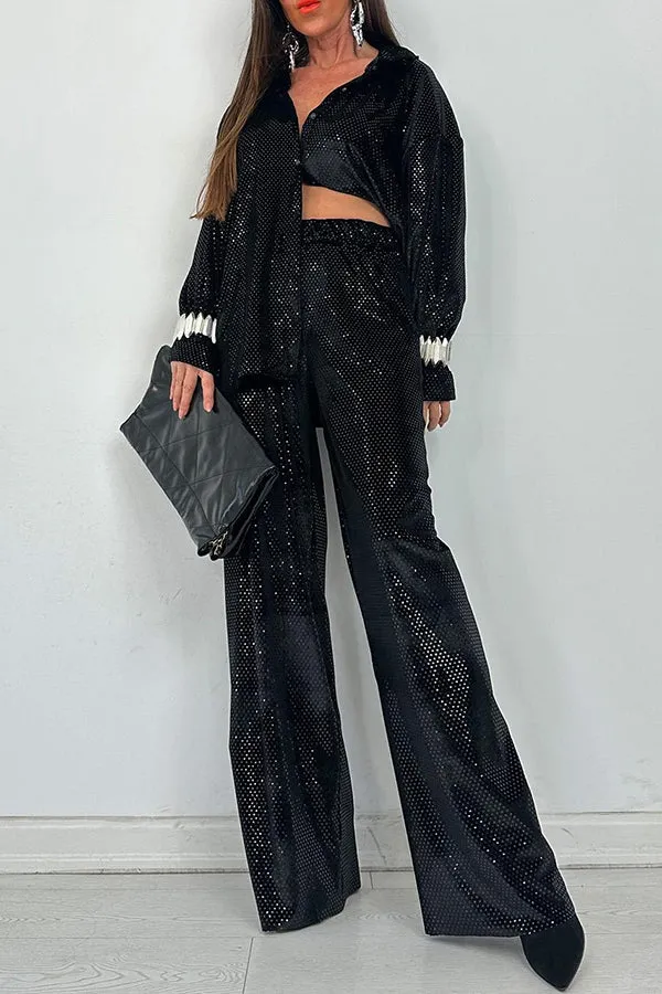 Stylish Sequin Shirt & Pants Set