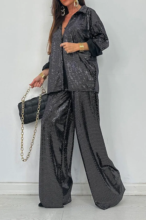 Stylish Sequin Shirt & Pants Set