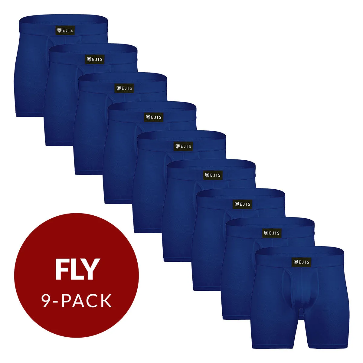 Sweat Proof Men's Boxer Briefs with Fly - Navy 9-Pack