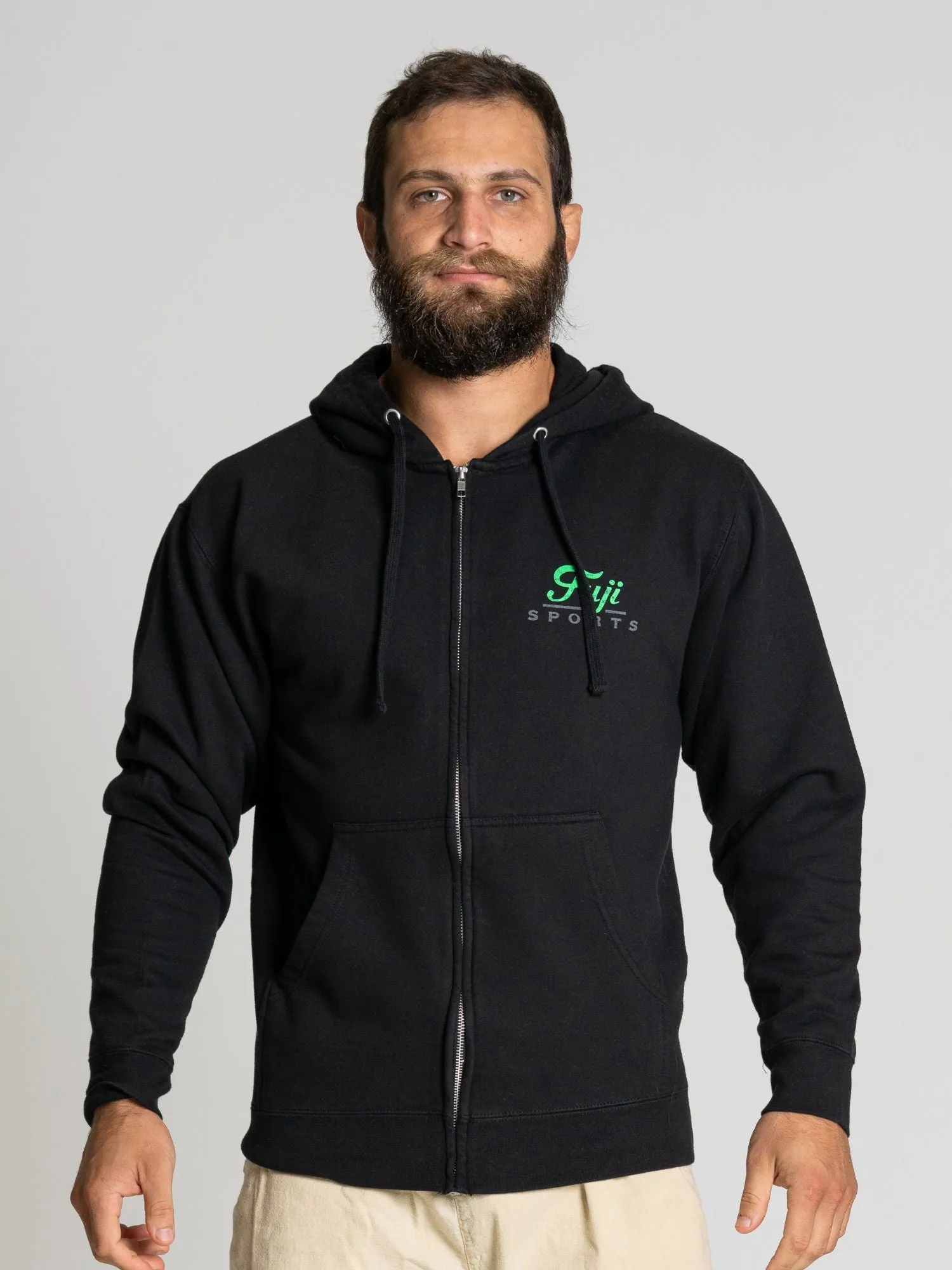 Tatsu Zip Hoodie Black