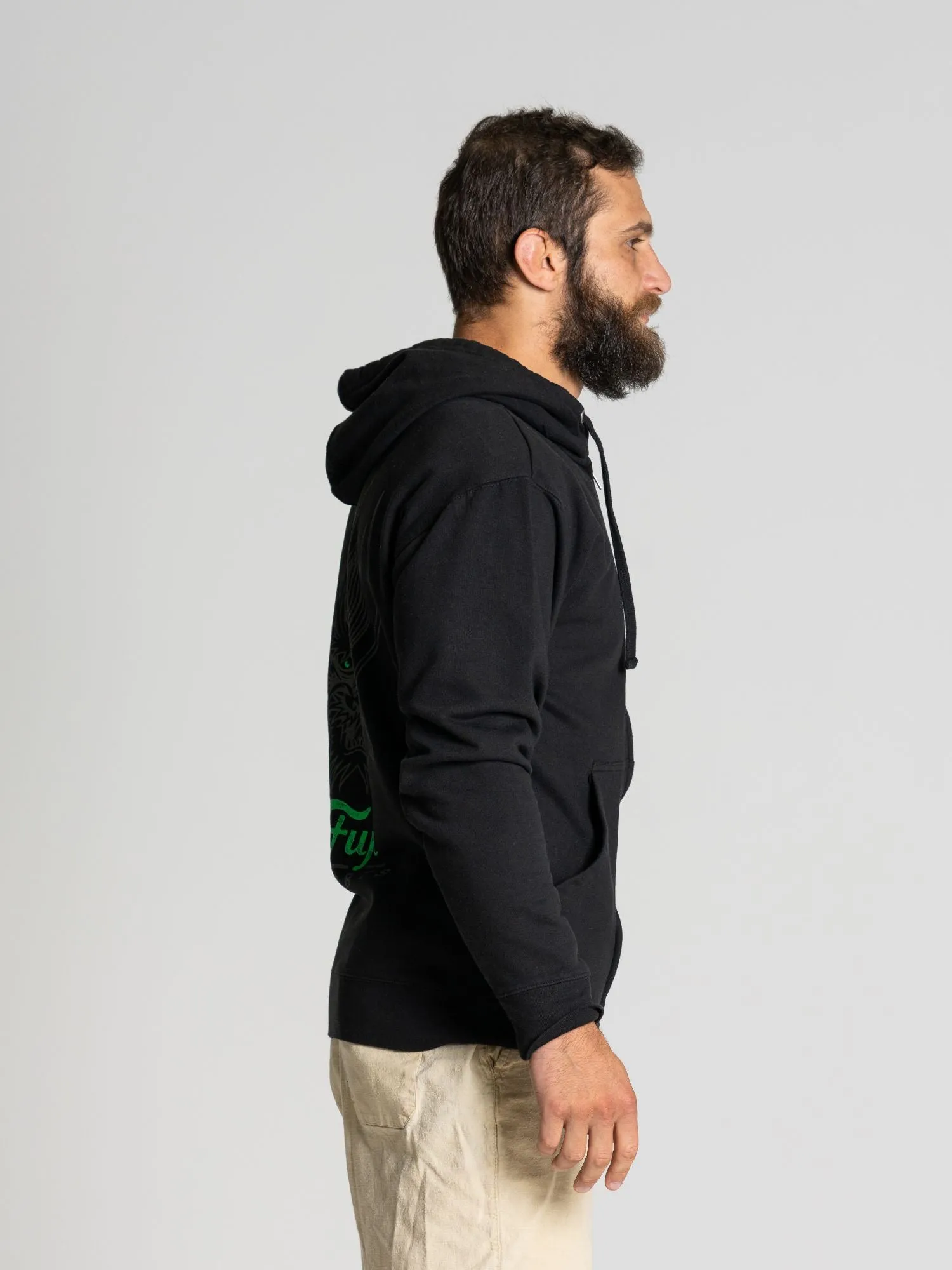 Tatsu Zip Hoodie Black