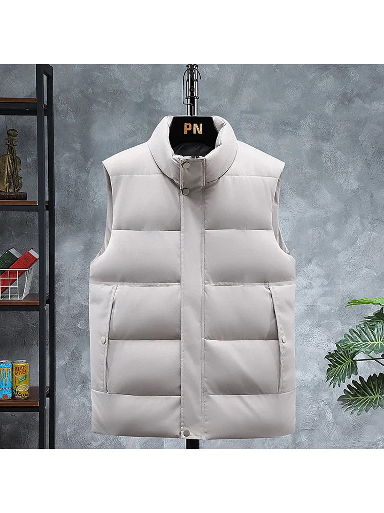 Vest Men'S New Fashion Casual Breathable Solid Color Simple Down Vest