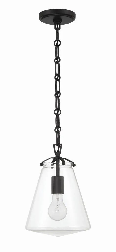 Voss 1 Light Matte Black Mini Pendant