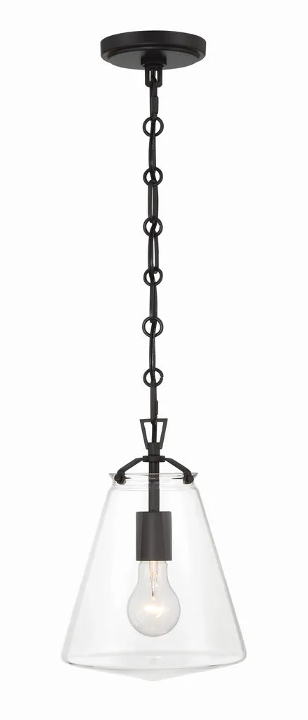 Voss 1 Light Matte Black Mini Pendant