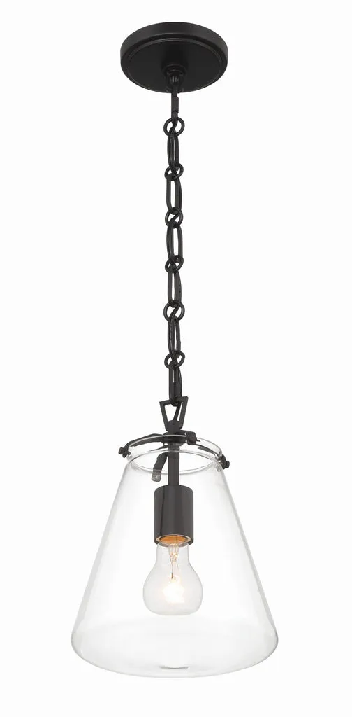 Voss 1 Light Matte Black Mini Pendant